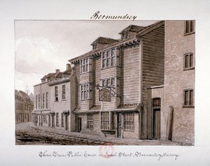 Uitzicht op het Drie Tuns Café aan Jacob Street, Bermondsey, Londen