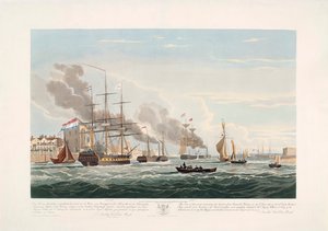 Nederlandse koopvaardijschepen verlaten Portsmouth, 2 juni door John Christian (after) Schetky