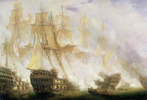 De slag bij Trafalgar, c.1841 door John Christian Schetky