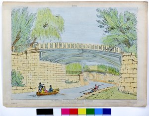 Bath. De bruggen over het kanaal in Sidney Gardens door John Claude Nattes