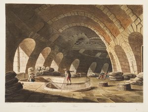 Graanmarkt, illustratie uit Versailles, Parijs en Saint Denis, uitgegeven 1805 door John Claude Nattes