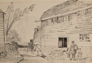 Molen bij Ditton door John Claude Nattes