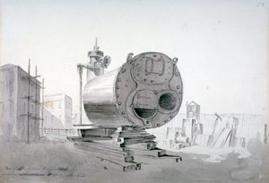 Stoommachine, New Road, Islington, Londen door John Claude Nattes