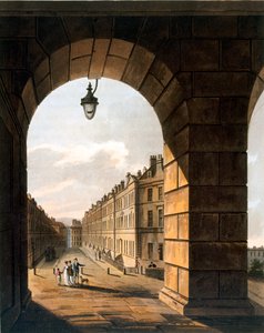 Straatscène, Bath door John Claude Nattes