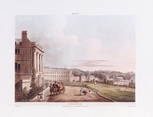 De Crescent, uit "Bath Illustrated by a Series of Views", 1806 door John Claude Nattes