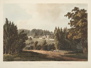 De residentie van Rousseau, illustratie uit Versailles, Parijs en Saint Denis, uitgegeven 1809 door John Claude Nattes