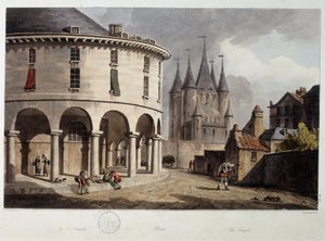 De Tempel van Parijs - lithografie, begin 19e eeuw door John Claude Nattes