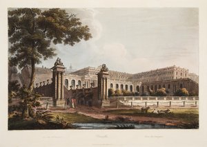 Versailles vanuit de Orangerie, illustratie uit Versailles, Parijs en Saint Denis, uitgegeven 1805