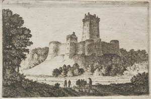 Borthwick Castle vanuit het Oosten door John Clerk of Eldin