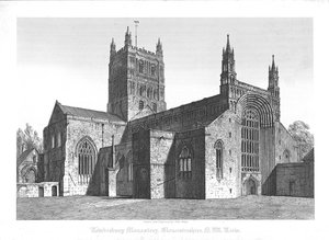 Tewkesbury Klooster, Gloucestershire, N.W. Uitzicht door John Coney