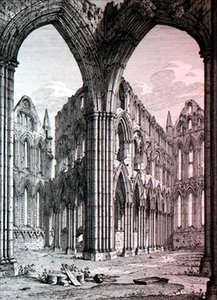 Whitby Abbey, Yorkshire, illustratie uit 