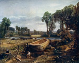 Bootbouw bij Flatford Mill, 1815, 1912 door John Constable