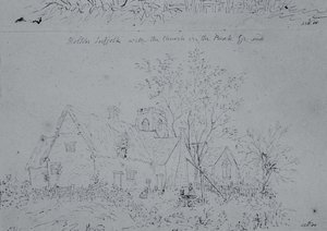 Cottage in Holton met de kerk op de achtergrond