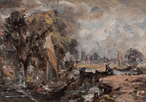 Dedham Lock, tussen 1819 en 1820 door John Constable