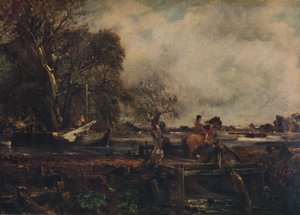Dedham Lock, of Het springende paard, 1825 door John Constable