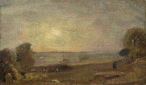Dedham Vale vanaf de Weg naar East Bergholt: Zonsondergang, 1810 door John Constable