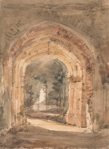 Kerk van East Bergholt, uitkijkend vanuit de zuidelijke boog van de verwoeste toren door John Constable