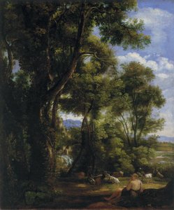 Landschap met geitenhoeder en geiten