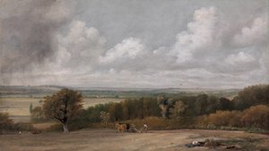 Ploegscène in Suffolk, 1824 tot 1825 door John Constable
