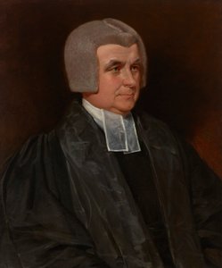Portret van dominee Dr. John Wingfield (1760-1825), kanunnik van de kathedraal van Worcester, halflang, in een zwarte toga en witte banden. door John Constable