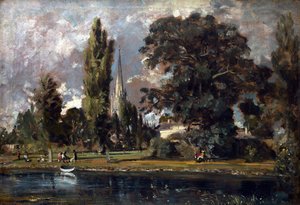 Kathedraal van Salisbury en Leadenhall vanaf de rivier de Avon