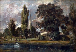 Kathedraal van Salisbury en Leadenhall vanaf de Rivier Avon