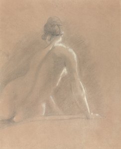 Studie van een vrouwelijk naakt, gezien van achteren door John Constable
