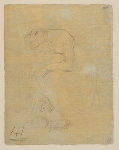Zittende vrouw, met een hond aan haar voeten, verso, c.1806 door John Constable