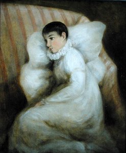 Jong meisje rustend op een sofa door John Constable