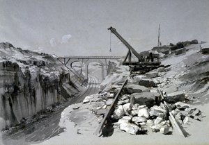 Blisworth Cutting, Northamptonshire, van bovenaf, 2 juli 1837