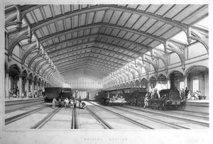 Bristol Station, 1846 door John Cooke Bourne