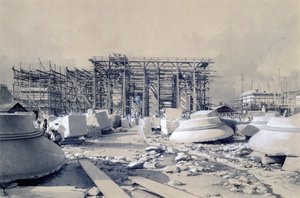 Bouw van de Euston Arch, oktober 1837
