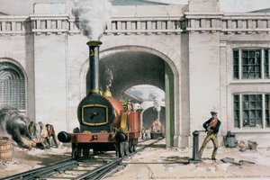 Ingang van het Locomotive Engine House, Camden Town, Londen, 1839