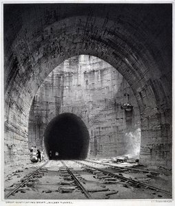 Grote ventilatieschacht, Kilsby Tunnel, Northamptonshire, 1838