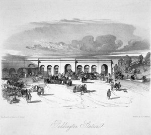 Paddington Station, Londen, 1846 door John Cooke Bourne