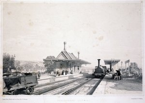 Station Pangbourne, 1846 door John Cooke Bourne
