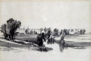 River Sowe, nabij Coventry, mei 1839 door John Cooke Bourne