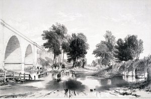 Viaduct over de River Blythe, London & Birmingham Railway, 1839 door John Cooke Bourne