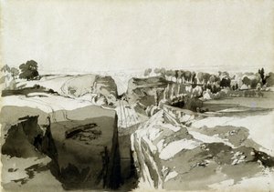 Uitzicht vanaf de top van de tunnel, Linslade, Buckinghamshire, 12 oktober 1837