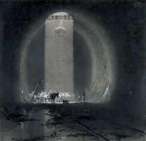 Werkschacht, Kilsby Tunnel, Northamptonshire, 8 juli 1837 door John Cooke Bourne