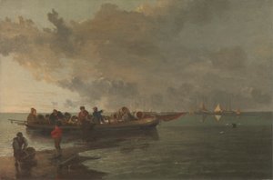 Een Schuit met een Gewonde Soldaat door John Crome