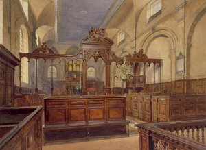 All Hallows The Great, Thames Street, interieur, 1884