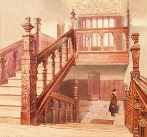 Charterhouse: de grote trap, mei 1885 door John Crowther