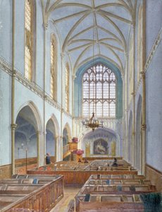 Interieur van een Franse Protestantse Kerk op St Martin