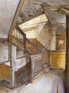Interieur van een trap in een huis in White Lion Court, Westminster, Londen, 1880 door John Crowther