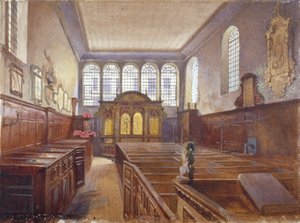 Interieur van de kerk van St. Matthew, Friday Street, City of London, 1881