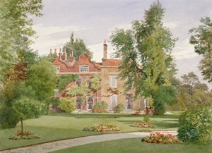 Zijaanzicht van Raleigh House, Brixton Hill, Lambeth, Londen, 1887 door John Crowther