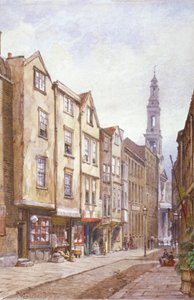 Uitzicht op Drury Court, kijkend naar St Mary le Strand, Westminster, Londen, 1882 door John Crowther