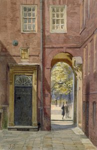 Uitzicht op Elm Court, Inner Temple richting Middle Temple, Londen, ca. 1880