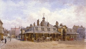 Uitzicht op Oxford Market, St Marylebone, Westminster, Londen door John Crowther